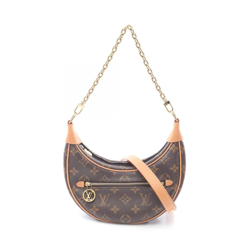 Louis Vuitton Loop Monogram Shoulder Bag Canvas Leather Brown